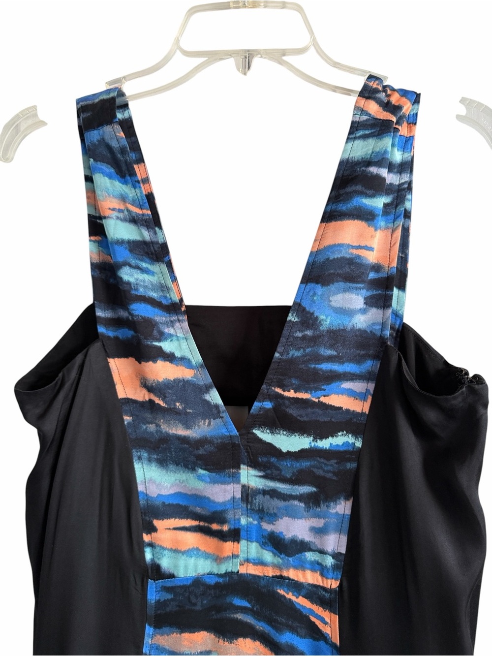 Maeve Black V-neck Maxi Dress Watercolor size 6 NWT - Picture 9 of 14